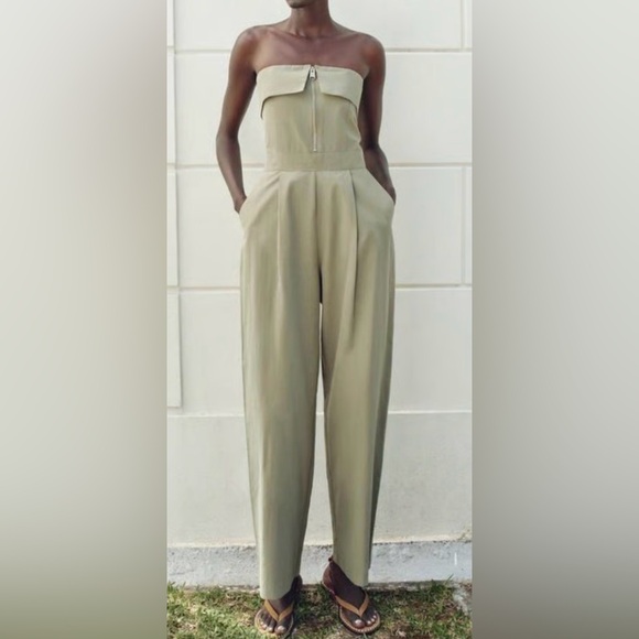 Zara Pants - NWT Zara Elegant Strapless Jumpsuit